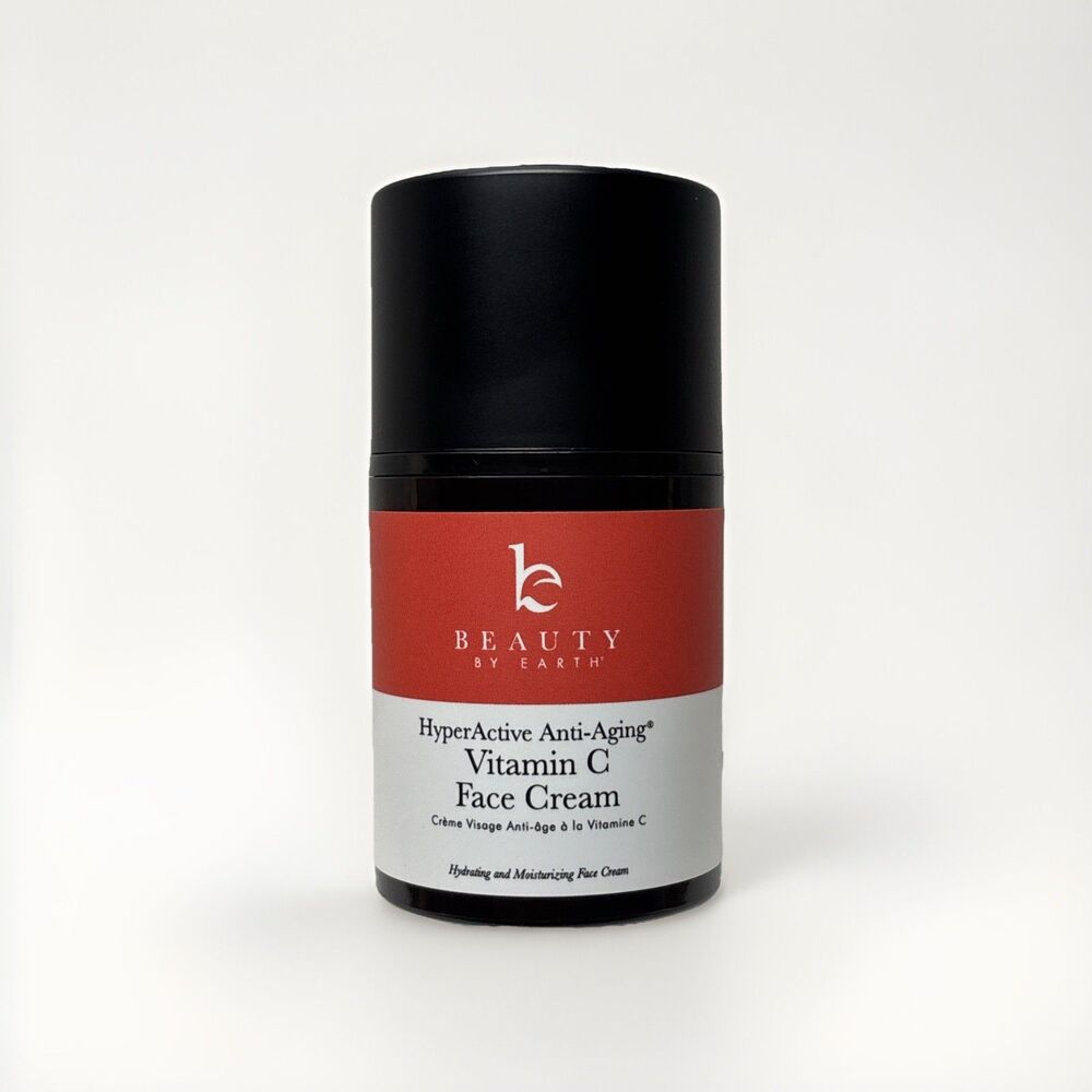 Beauty by Earth Vitamin C Face Cream Hyperactive Anti Aging Hydrate 1.58 Fl Oz